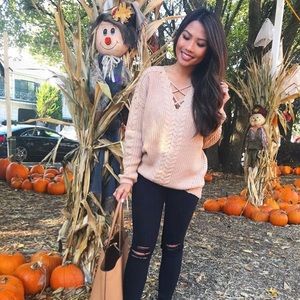 Suntan Cable knit sweater